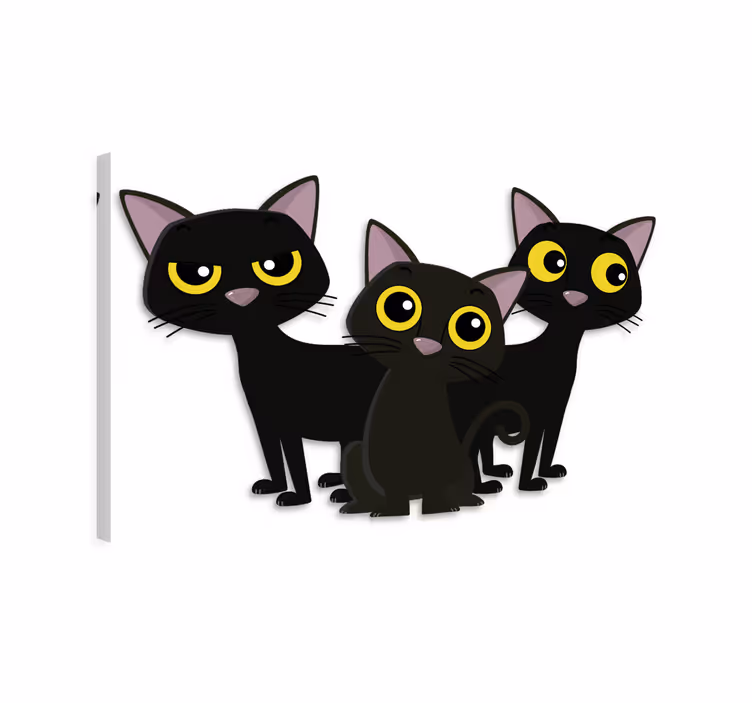 Obraz mačky čiernych mačiatok - Tenstickers