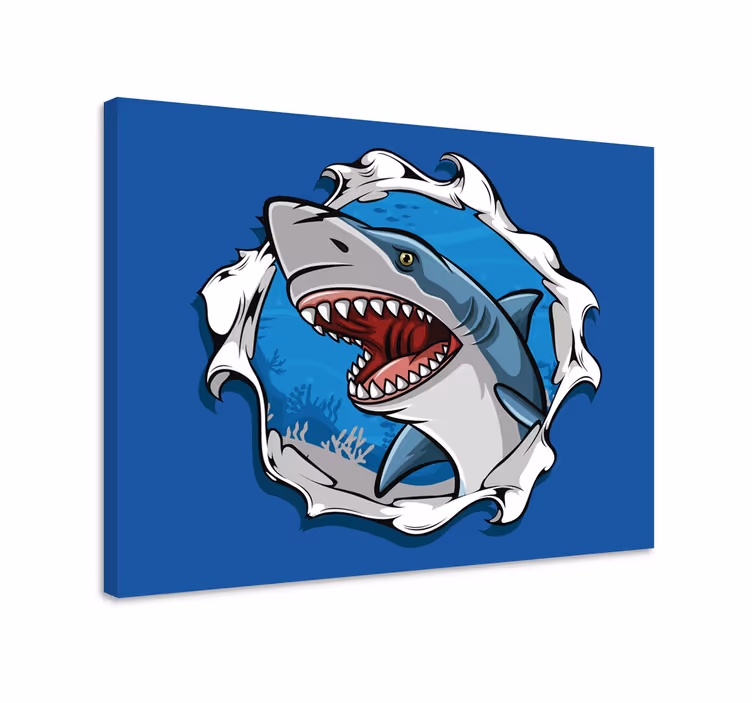 Obraz na stenu ryby veľká žralok 3d - Tenstickers