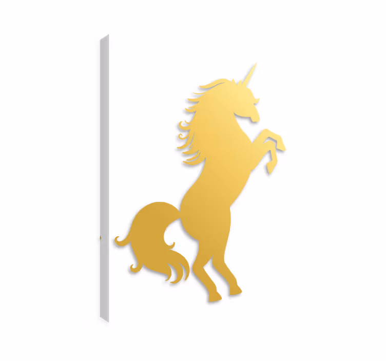 Obraz a jednorožcom zlatý jednorožec - Tenstickers