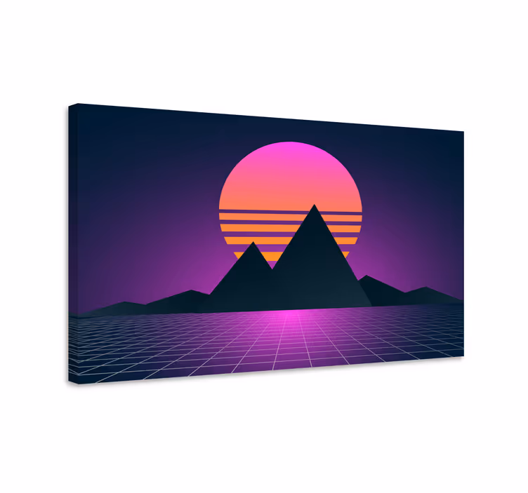 vintage obraz horská krajina synthwave - Tenstickers