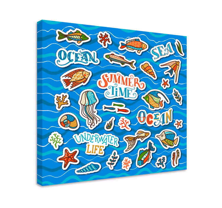 Oceán samolepka koláž detské plátno - Tenstickers