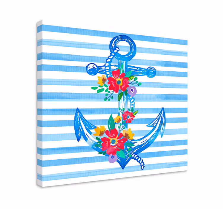 obraz more kvetinová kotva ilustrácie - Tenstickers