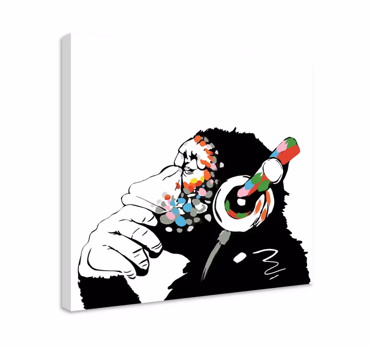 Mono banksy música hudobné plátno umenie - Tenstickers