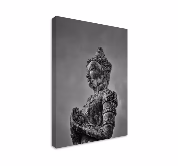 Sivý budha plátno umenie - Tenstickers