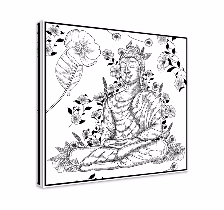 obraz budha buddhov kvetinová harmónia - Tenstickers