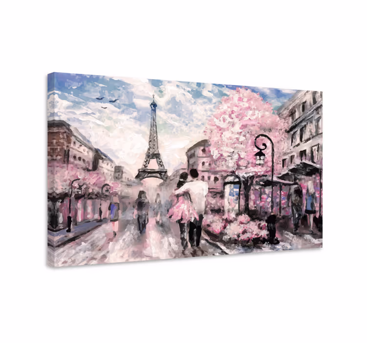 Personas parejas en parís ľudia na plátne - Tenstickers