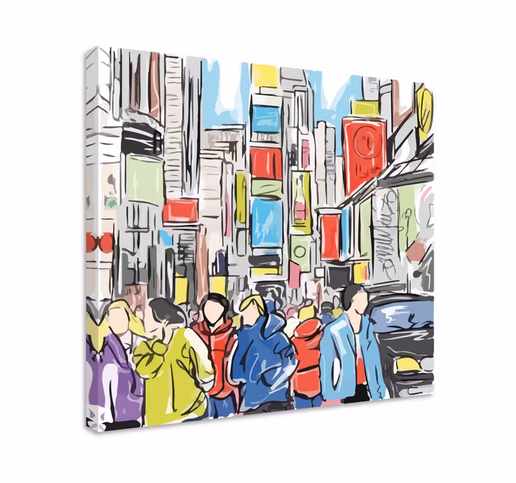Moderno de nueva york ľudia plátno tlač - Tenstickers