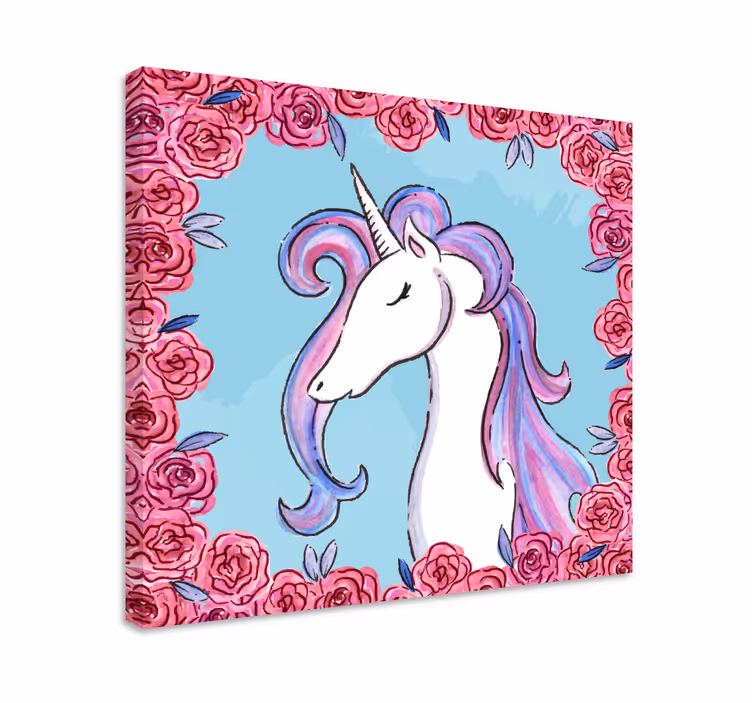 Lilac tone unicorn wall print - Tenstickers