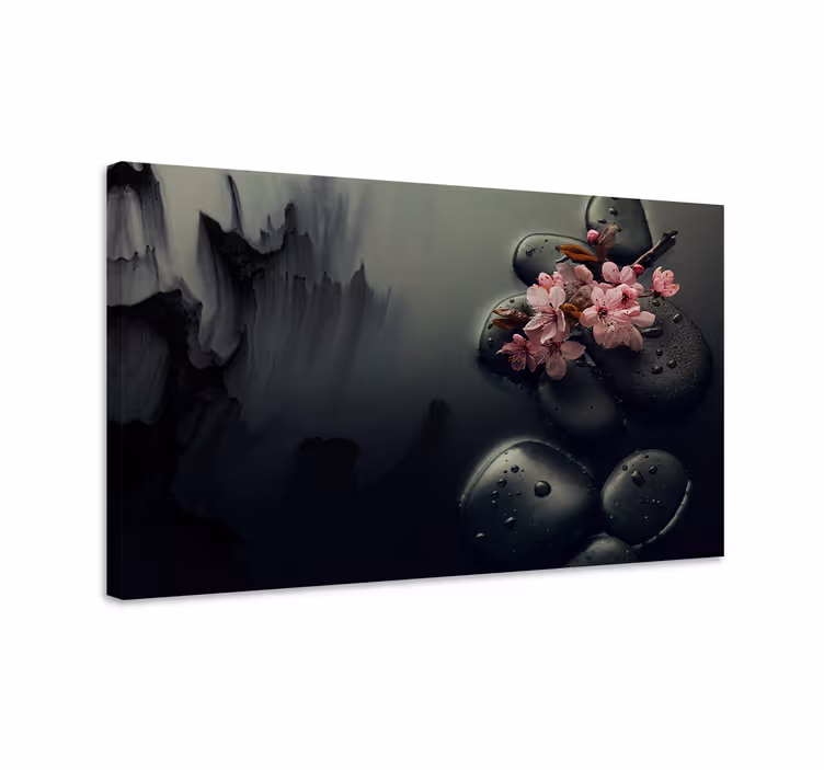 Elegantes flores piedras zen elegantné plátno - Tenstickers