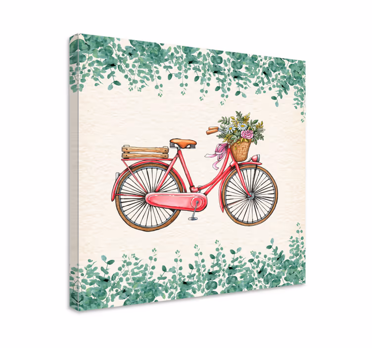 Rustikálny ročník bicykel rustikálne plátno umenie - Tenstickers