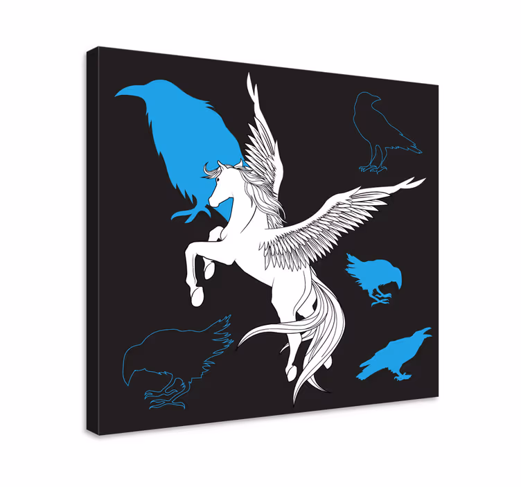 Konské plátno pegasus a vrana - Tenstickers