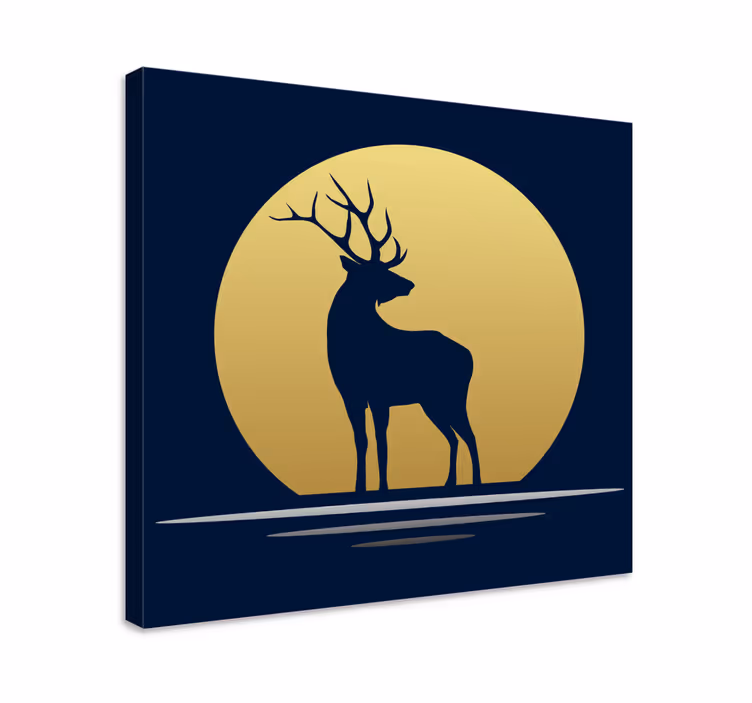 Jeleň na plátne mesačného svitu - Tenstickers