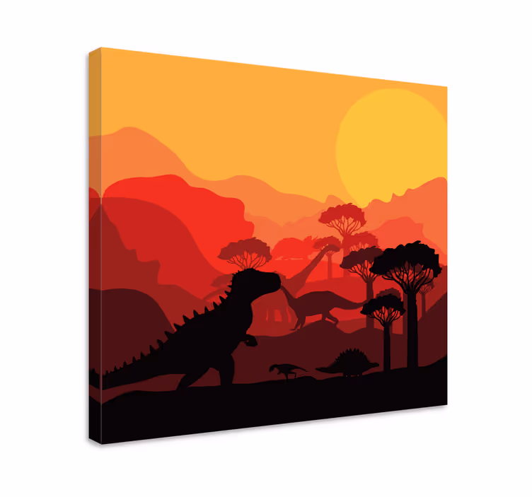 Dinosaury, jurské krajiny, obrazy na plátne - Tenstickers
