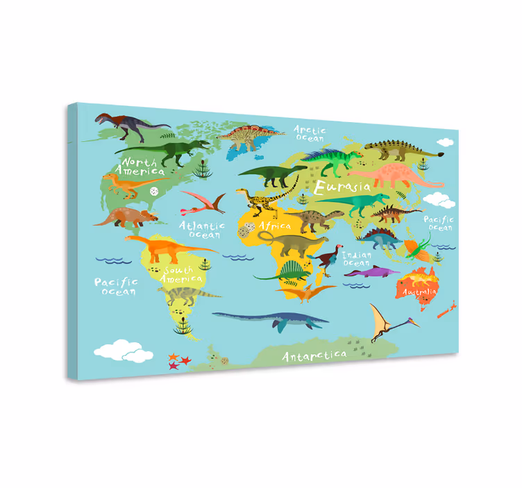 Dinosaury mapy sveta pre deti - Tenstickers