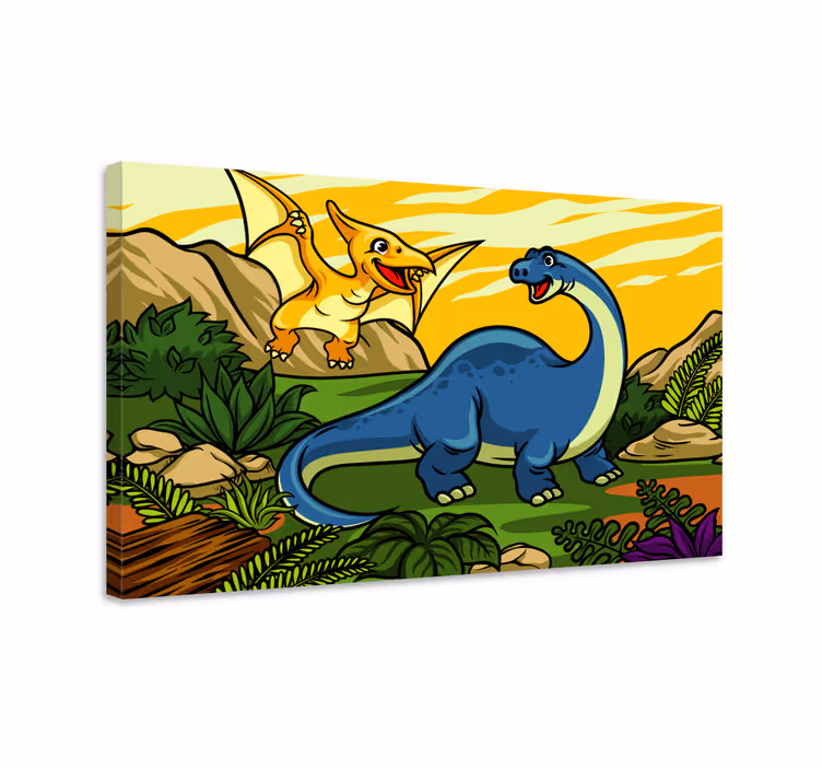 Detský dinosaurus s krajinovým plátnom - Tenstickers