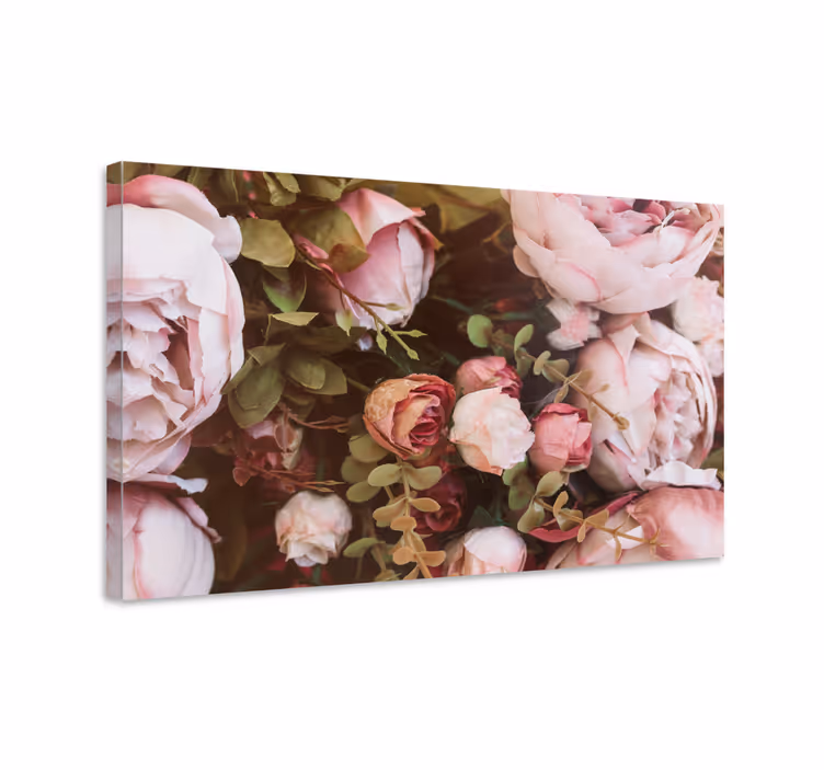 Vinobranie flores retro plátno umenie - Tenstickers