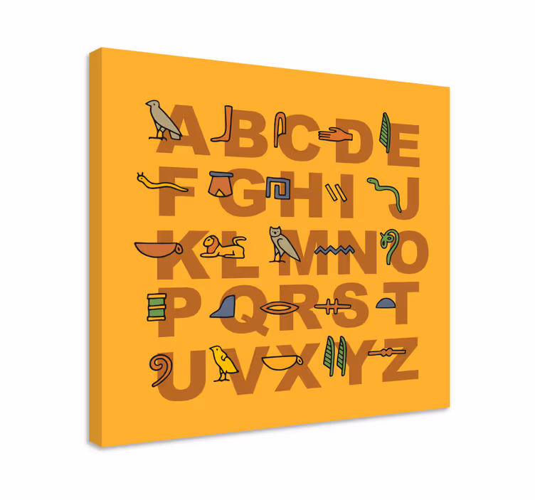 Egyptská abeceda tlač na plátno - Tenstickers