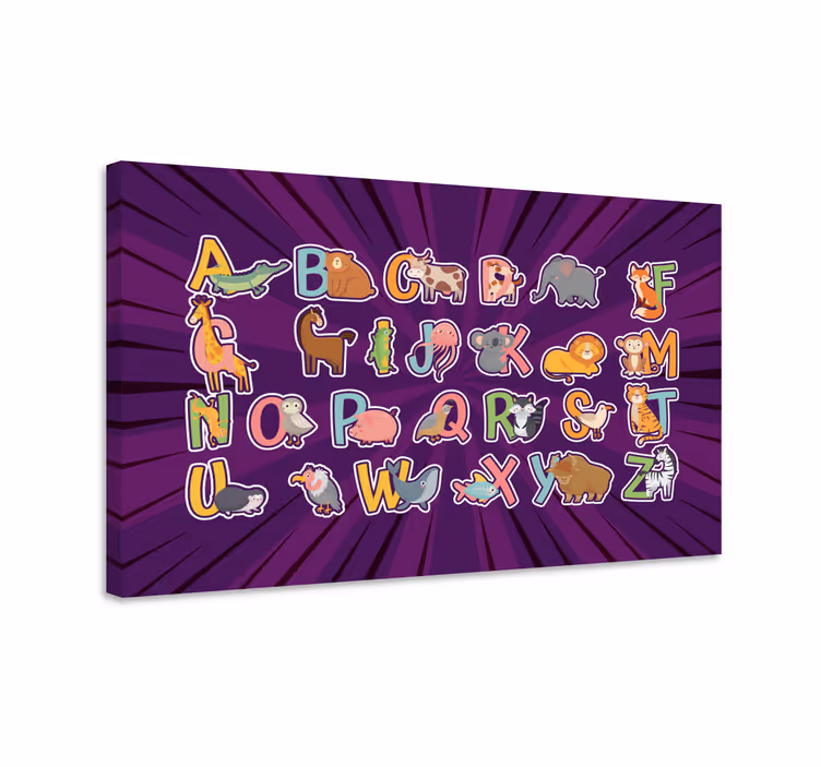 Zvieratá plátno anglickej abecedy pre deti - Tenstickers
