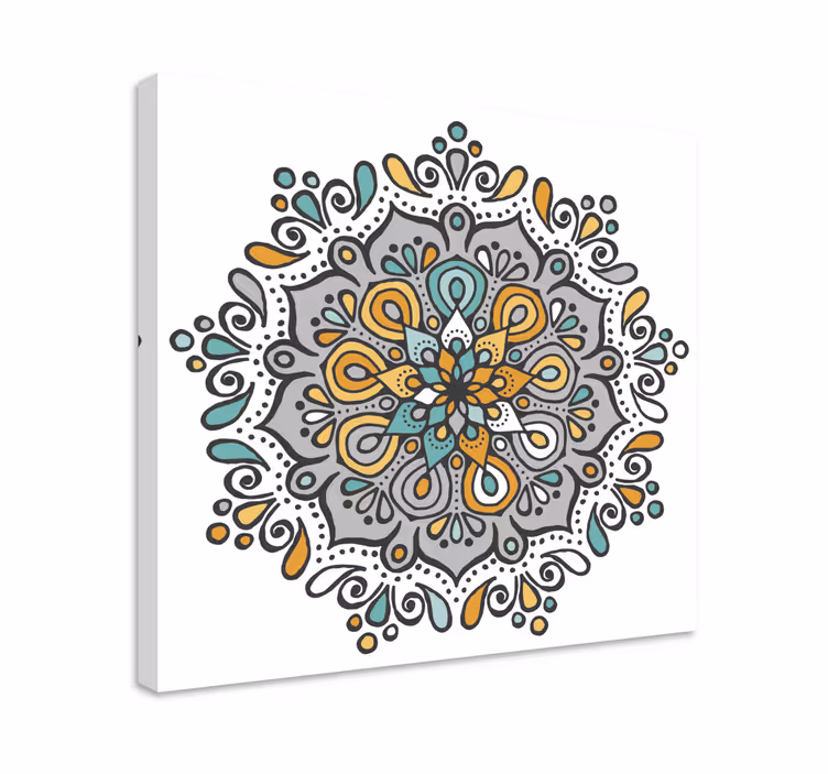 Mandala farebná s kvetinovým plátnom na stenu - Tenstickers