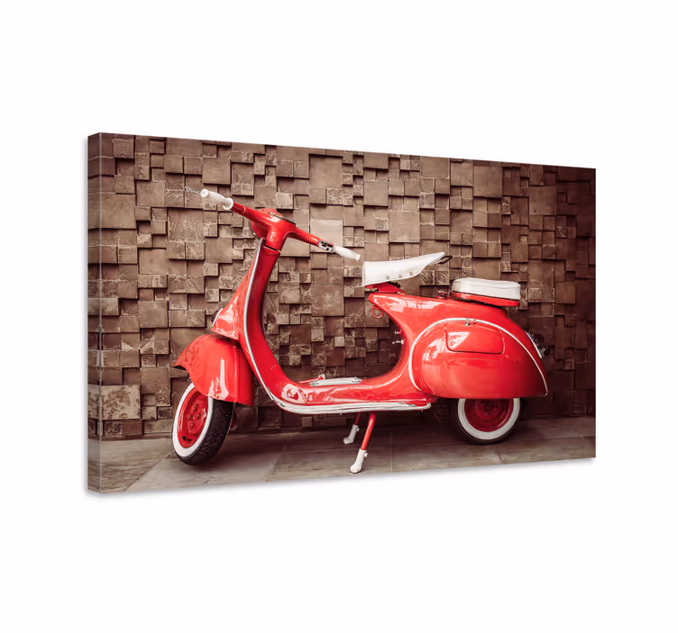 červená motorka retro obrazy na stenu umenie - Tenstickers