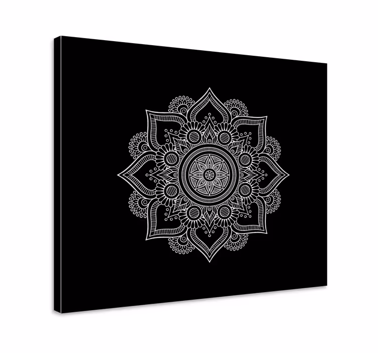 čiernobiele plátno na plátne mandaly - Tenstickers