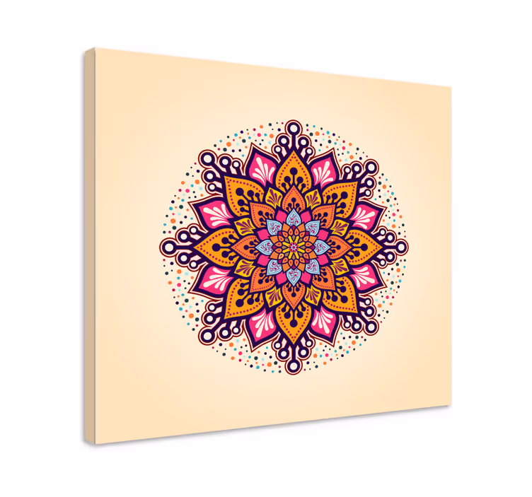 Dúha béžová mandala plátno umenie - Tenstickers