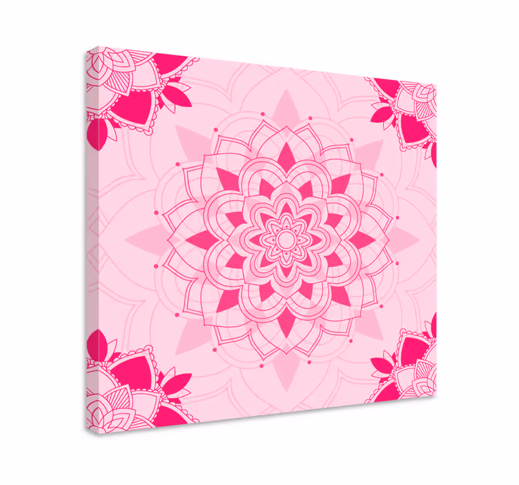 žiarivo ružová mandala na plátne - Tenstickers