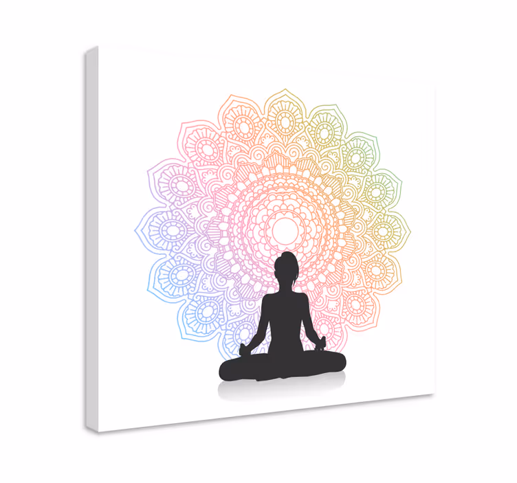 Dúha jóga mandala plátno umenie - Tenstickers