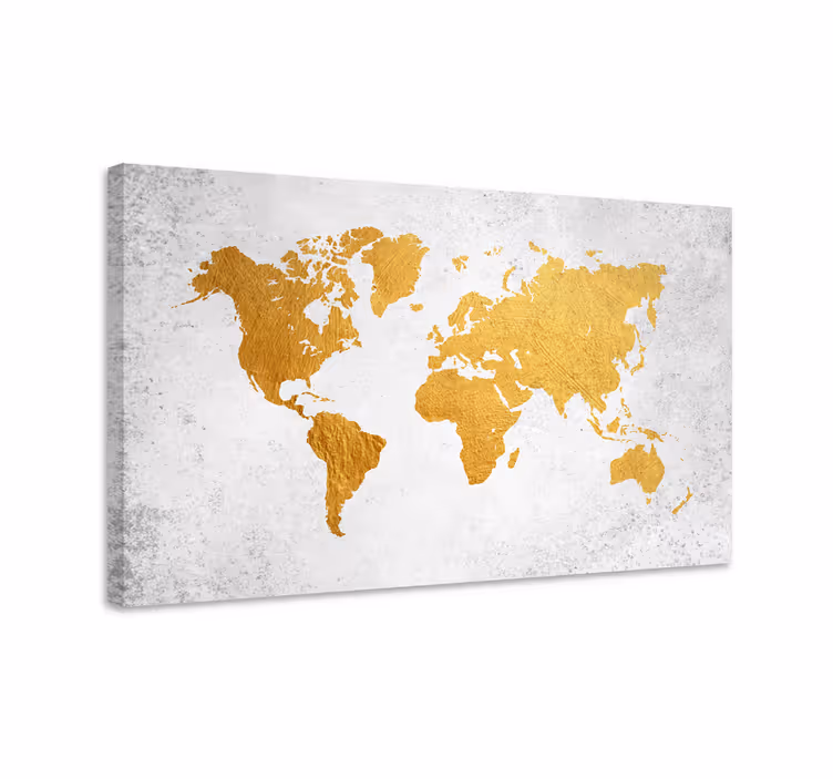 Mapamundi dorado plátno mapy sveta - Tenstickers