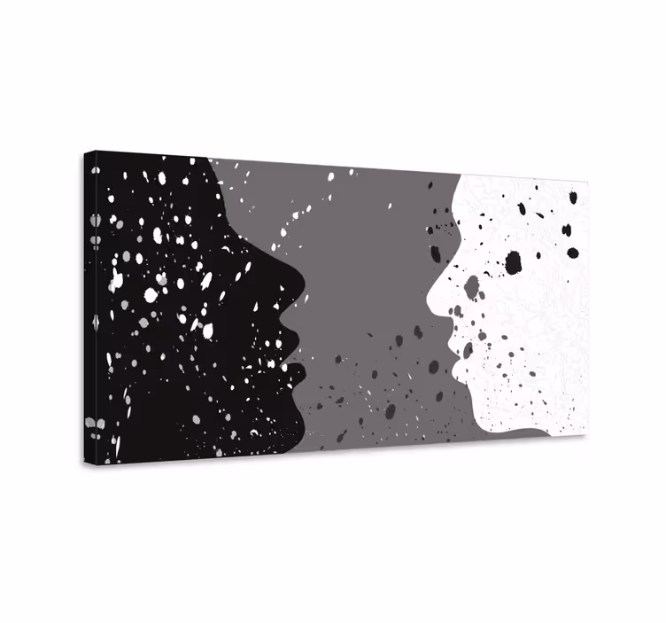 Biela a tmavá polovičná tvár - ľudia na plátne - Tenstickers