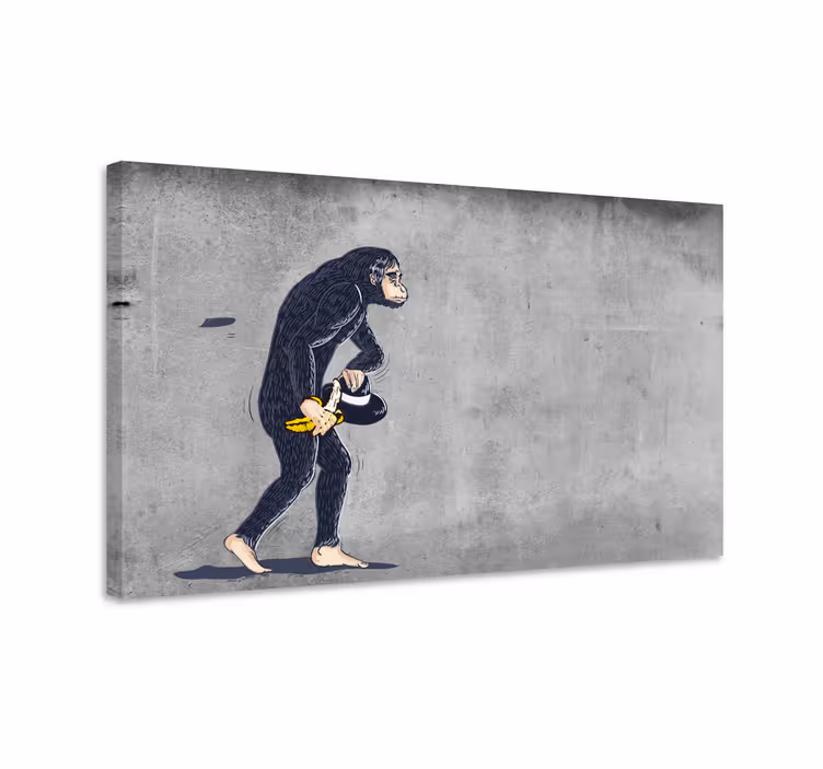 Banksy opice s banánovým plátnom - Tenstickers