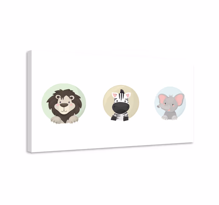Zvieratá sada zviera tlač na obrazy na stenu - Tenstickers
