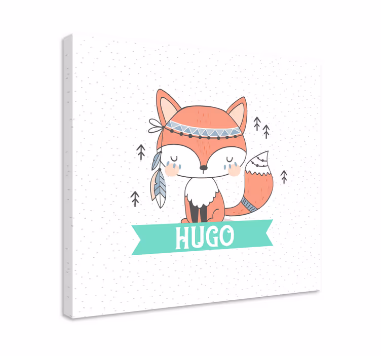 Etnická líška s potlačou menom zviera - Tenstickers
