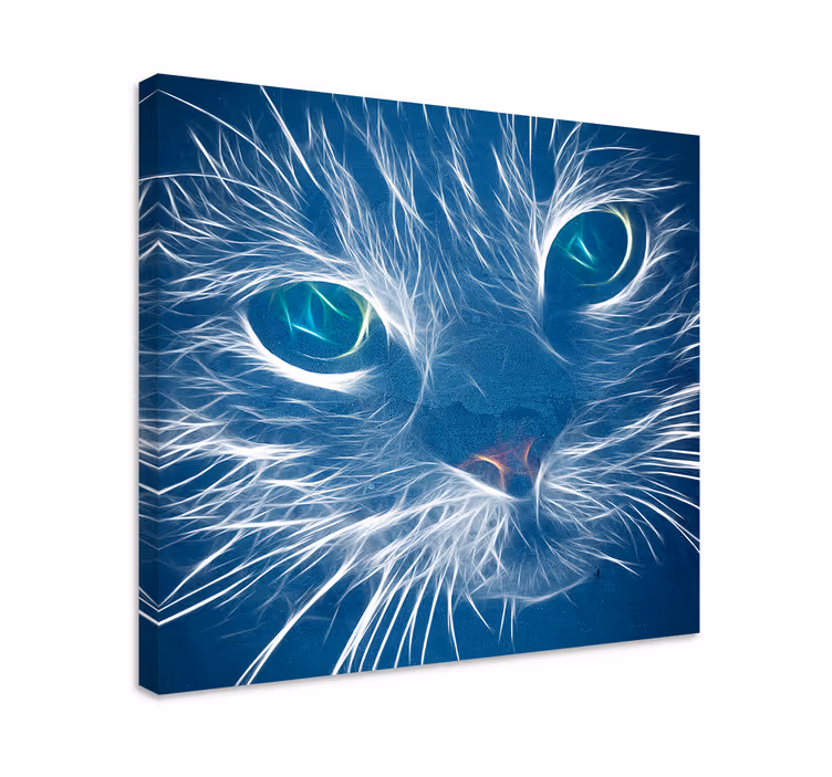 Modrá abstraktná mačka na plátne - Tenstickers