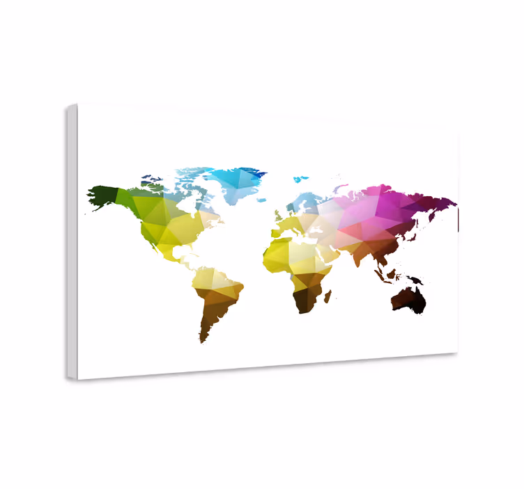 Obraz mapa sveta geometrická globálna mapa - Tenstickers