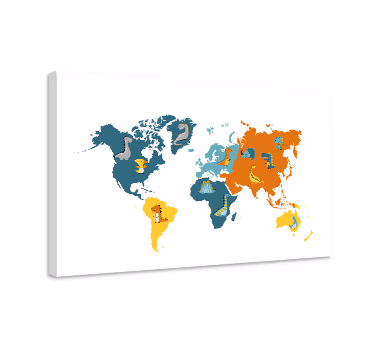 Obraz mapa sveta interaktívna mapa zvierat - Tenstickers