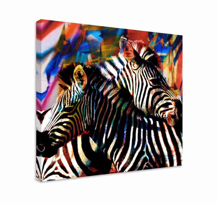Obraz zvierat farebná zebra dvojica - Tenstickers
