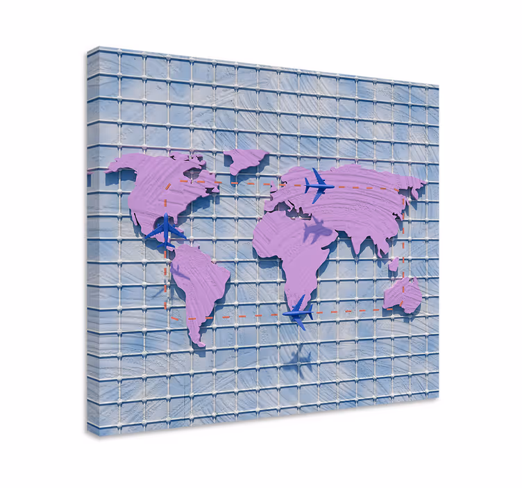 obraz s mapou sveta štylizovaná globálna mapa - Tenstickers
