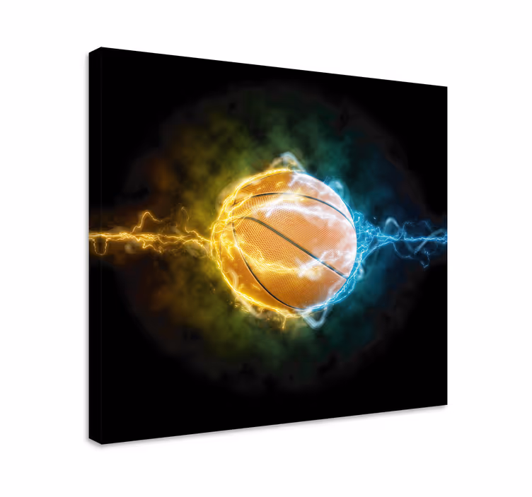 Vodná a ohnivá basketbalová potlač pre deti - Tenstickers