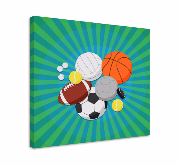 obraz na stenu šport rôzne športové lopty - Tenstickers