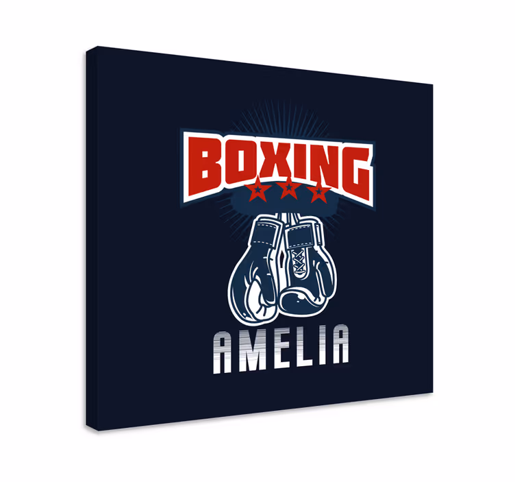 Boxerské rukavice s menami home canvas print - Tenstickers