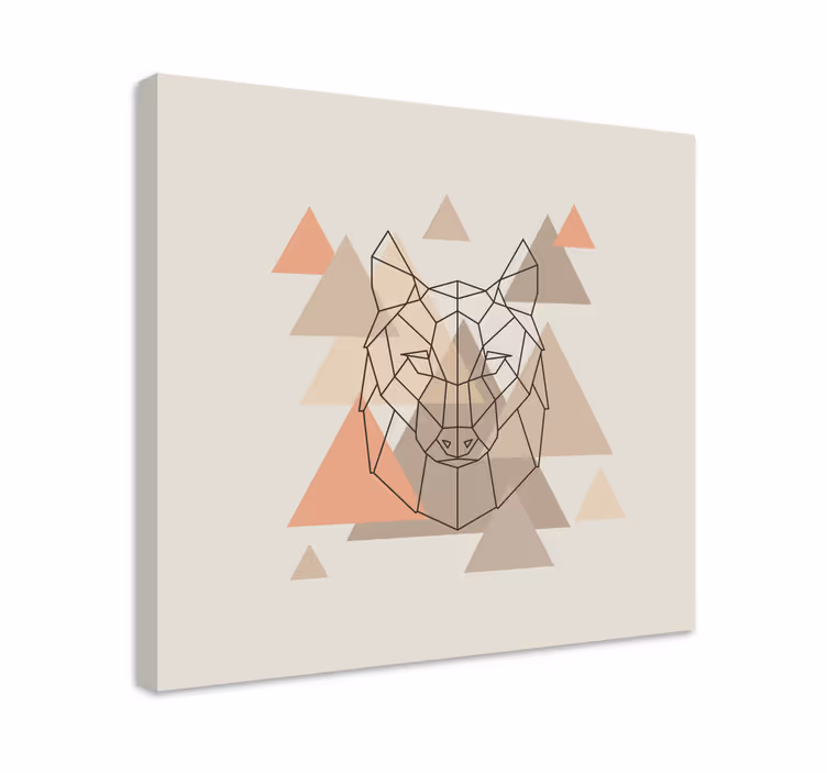 Geometrické vlk ilustrácie psie obrazy na stenu - Tenstickers