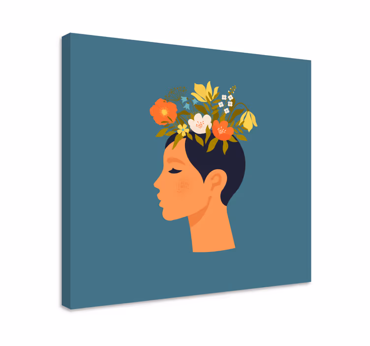 Obraz na stenu rastliny kvetinová silueta - Tenstickers