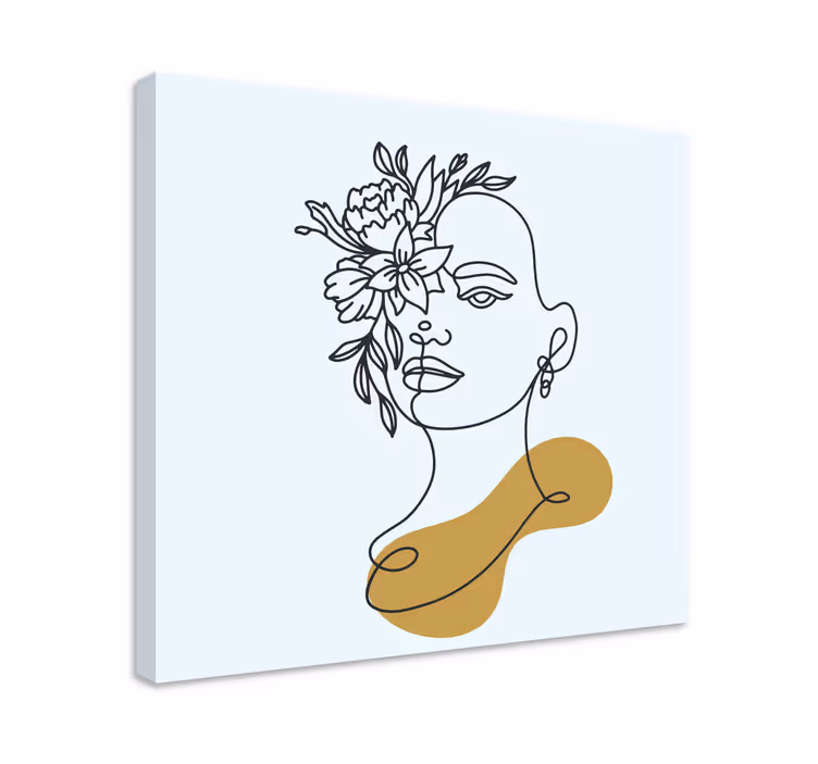 Kvety vo vlasoch ilustrácia kvetinové obrazy na stenu - Tenstickers