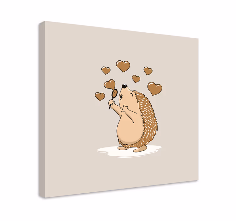 Ježko so srdiečkami lásky tlače na zvieratách - Tenstickers