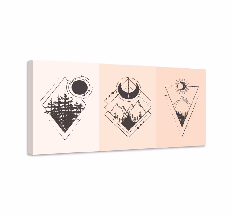obraz z geometrických tvarov horský geometrický znak - Tenstickers
