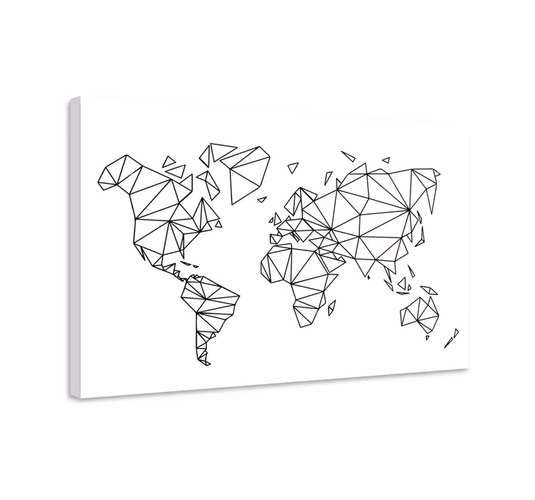 Geometrické mapy sveta severské umelecké výtlačky - Tenstickers