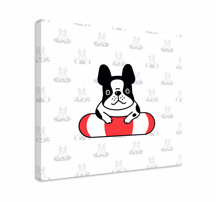 Francúzsky buldoček vzor na zvierati - obrazy na plátne - Tenstickers