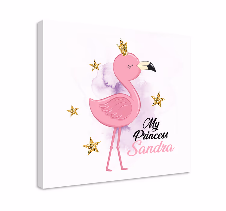 Roztomilá plameniaková princezná s menom obrazy na stenu - Tenstickers