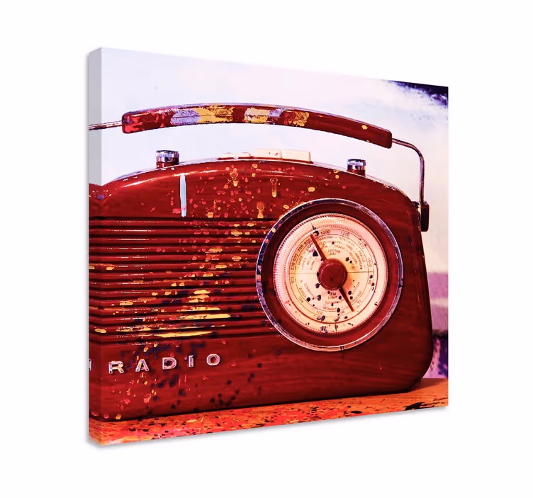 červené vinobranie rádio retro obrazy na stenu umenie - Tenstickers